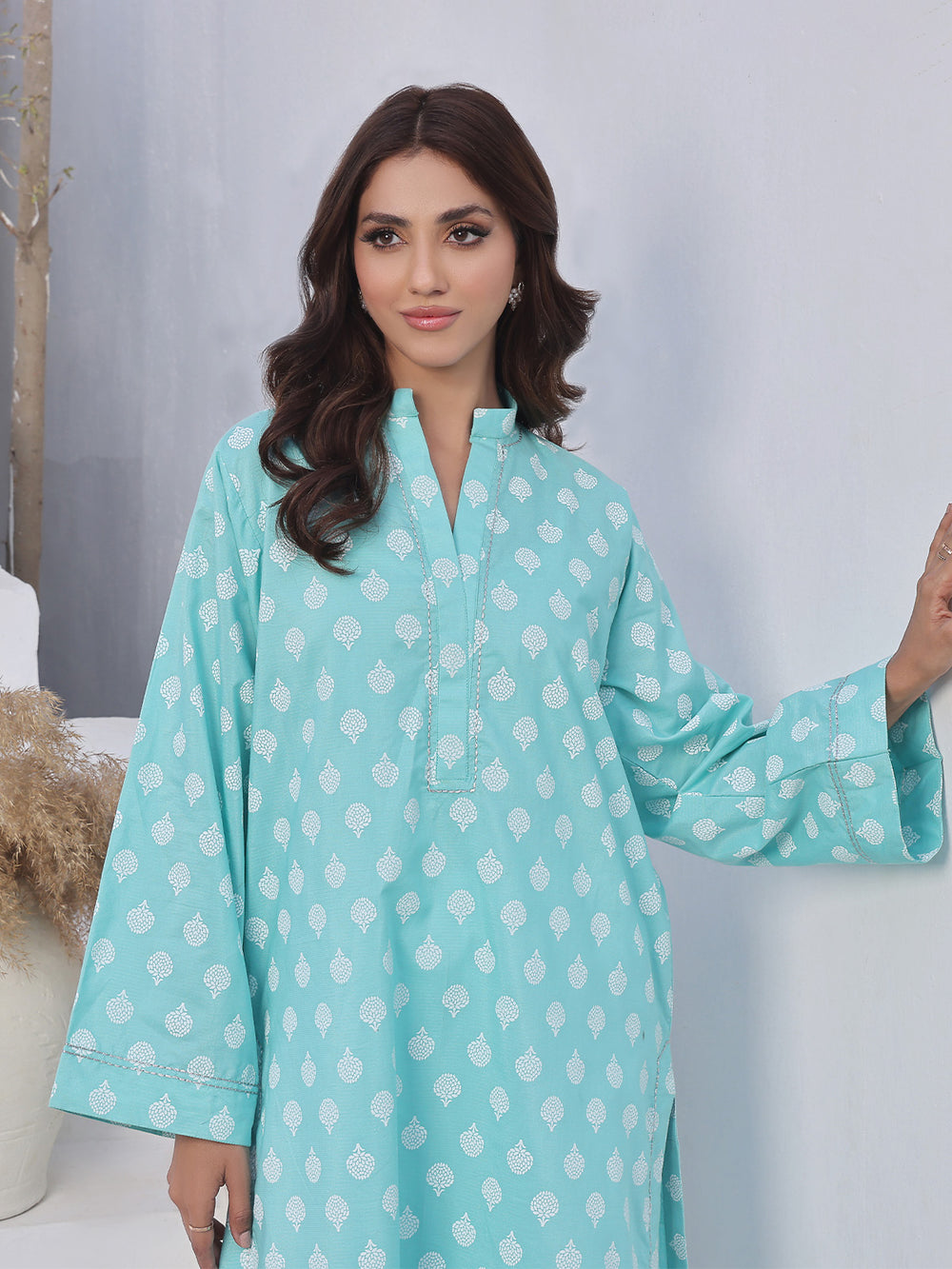 1Pc Printed Pret Kurti Lawn - OWKTG-2310032