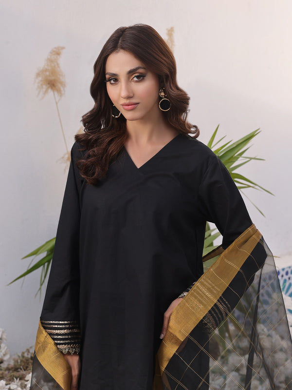 3Pc Solid Suit Pret Lawn Black - OW3PG-2310017