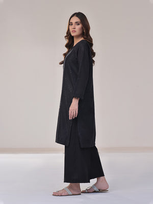 1Pc Solid Pret Kurti Dobby Black - OWKTG-2309026