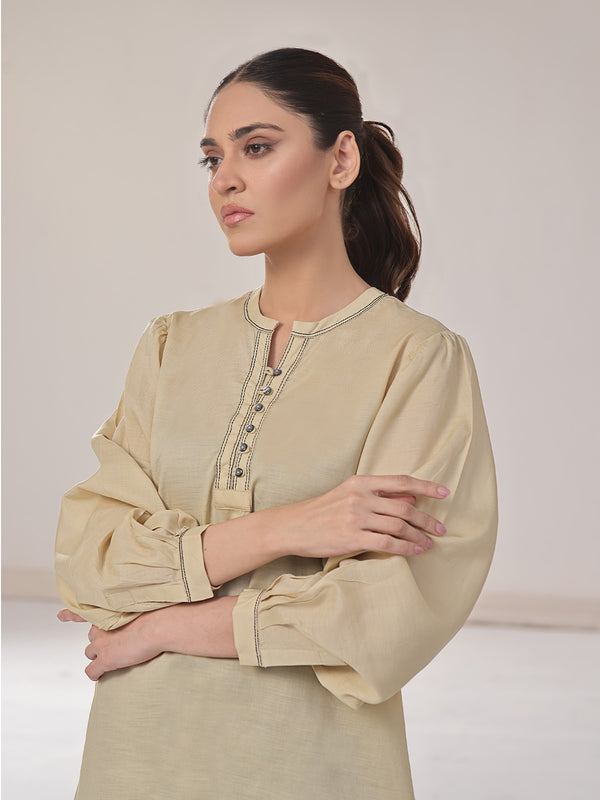 1Pc Solid Fusion Top Cotton Mehndi - OWTPG-2309023