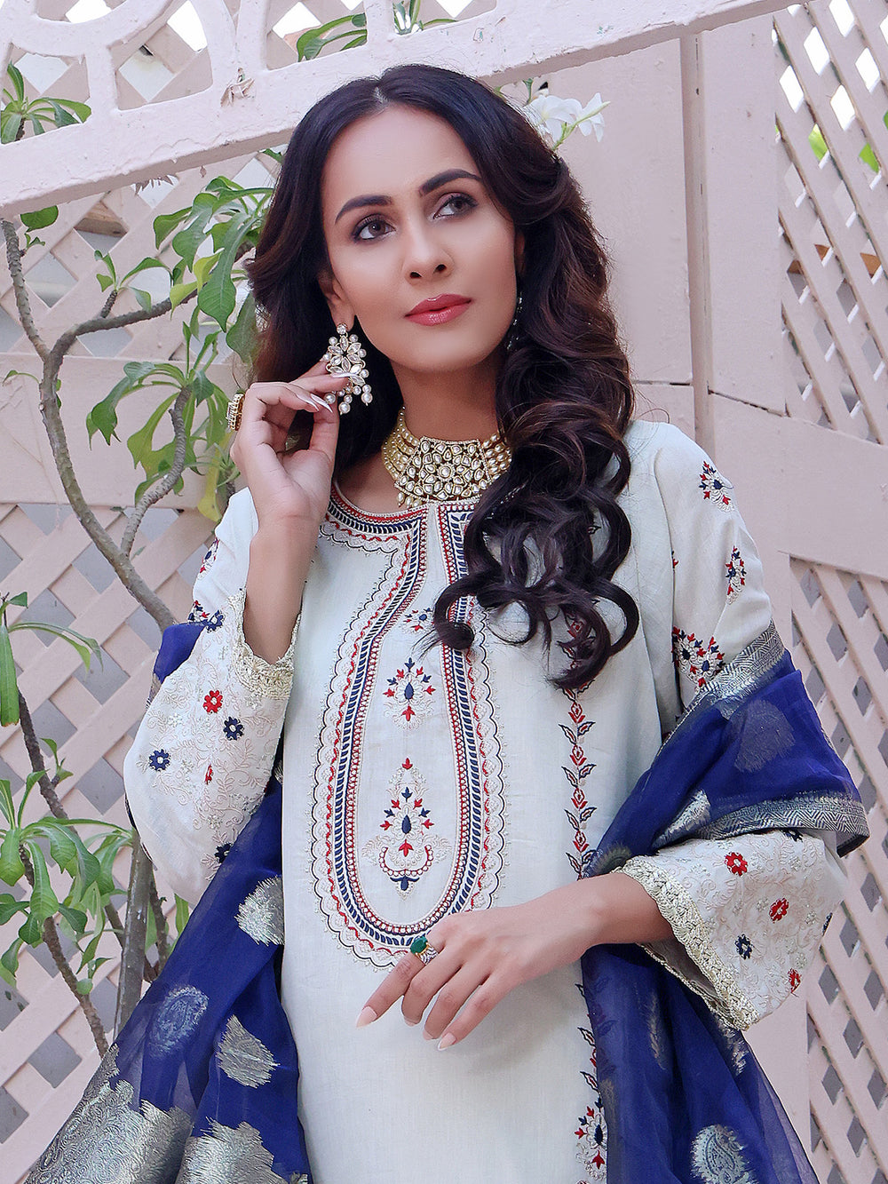 3Pc Embroidered Unstitched Masoori Pista - OWMEJ3P-17005-A