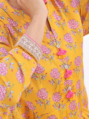 2Pc Printed Unstitched Lawn Mustard - OL2PT-6134-A