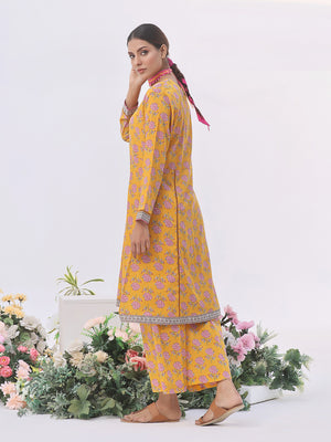 2Pc Printed Unstitched Lawn Mustard - OL2PT-6134-A