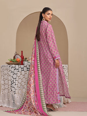 3Pc Printed Unstitched Lawn Lilac - OL3P-6206-A-1