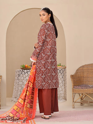 2Pc Printed Unstitched Lawn Brown - OL2P-6207-B-1