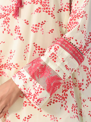 1Pc Embroidered Unstitched Lawn Beige - OLEK-6123-A