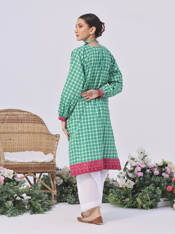 1Pc Embroidered Unstitched Lawn Green - OLEK-6126-A