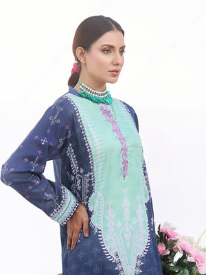 1Pc Embroidered Unstitched Lawn Green - OLEK-6133-A