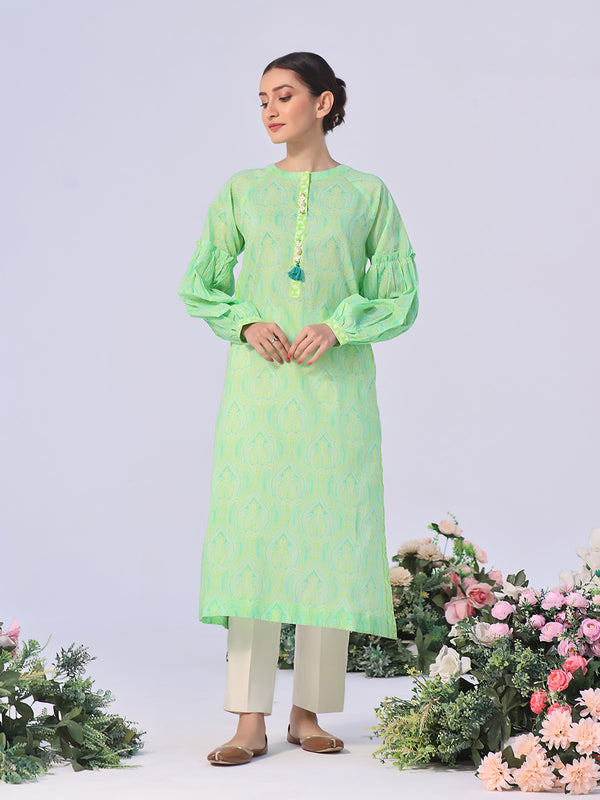 1Pc Printed Unstitched Lawn Green - OLK-6149-A