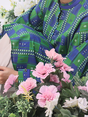 1Pc Printed Unstitched Lawn Blue - OLK-6150-A