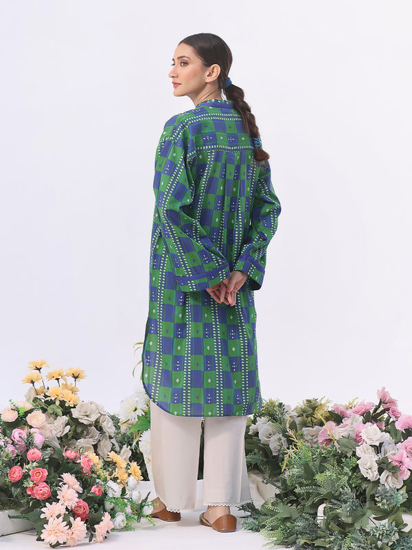 1Pc Printed Unstitched Lawn Blue - OLK-6150-A