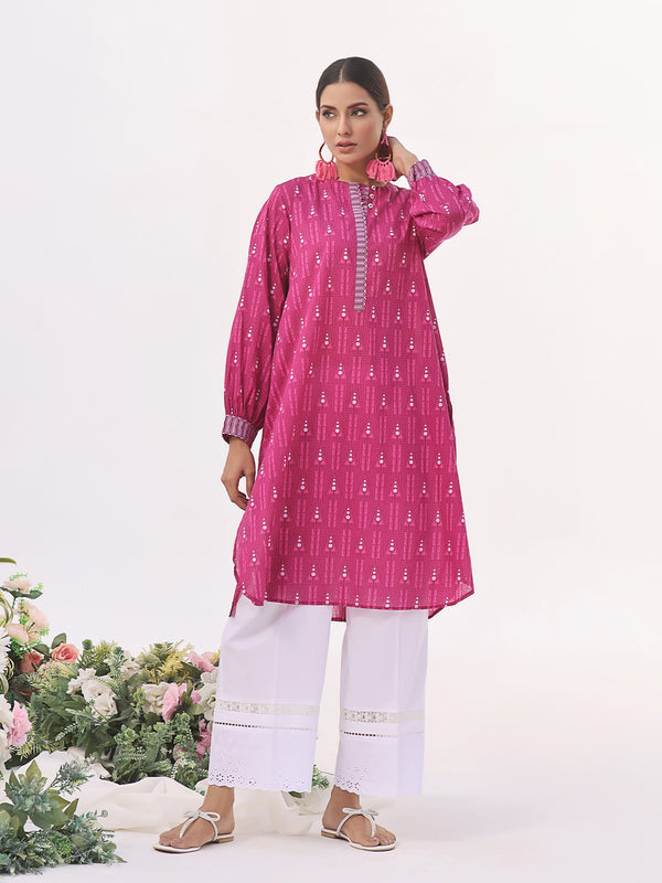 1Pc Printed Unstitched Lawn Magenta - OLK-6154-A
