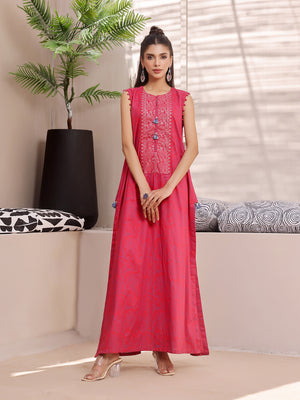 1Pc Printed Unstitched Lawn Red - OLKS-6216-A
