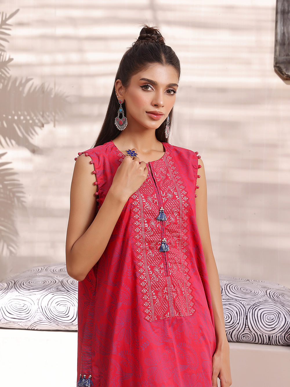 1Pc Printed Unstitched Lawn Red - OLKS-6216-A