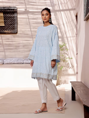 1Pc Printed Unstitched Lawn Light Blue - OLKS-6216-B