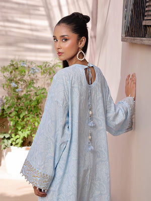 1Pc Printed Unstitched Lawn Light Blue - OLKS-6216-B