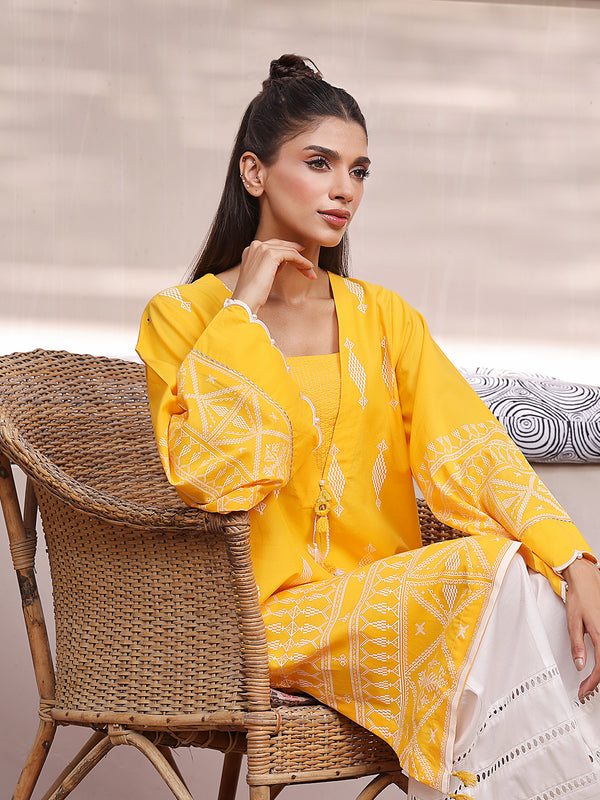 1Pc Printed Unstitched Lawn Yellow - OLKS-6225-A