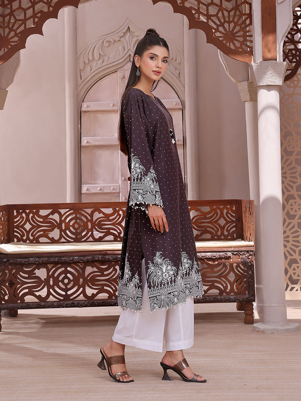 1Pc Printed Unstitched Lawn Black - OLKS-6230-A