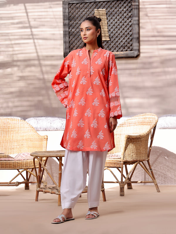 1Pc Printed Unstitched Lawn Peach - OLKS-6231-A