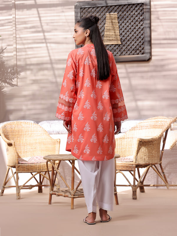 1Pc Printed Unstitched Lawn Peach - OLKS-6231-A