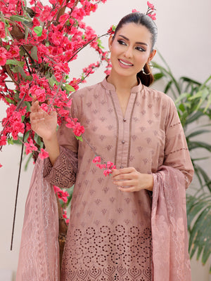 3Pc ChickenKaari Pret Suit Lawn Light Brown - OWE3P-2601014