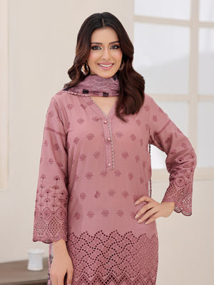 3Pc ChickenKaari Pret Suit Lawn Dark Brown - OWE3P-2601015