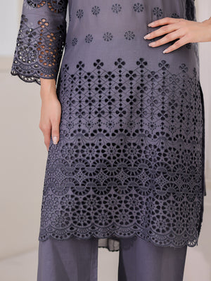 3Pc ChickenKaari Pret Suit Lawn Charcoal - OWE3P-2601017