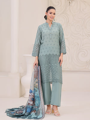 3Pc ChickenKaari Pret Suit Lawn Green - OWE3P-2601018