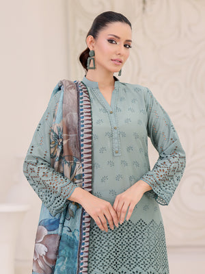 3Pc ChickenKaari Pret Suit Lawn Green - OWE3P-2601018
