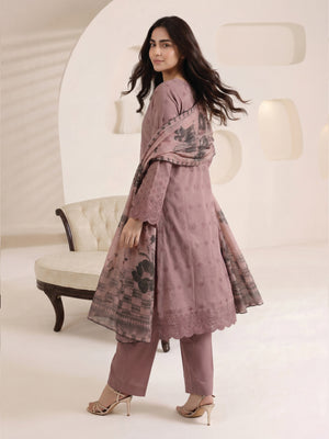 3Pc ChickenKaari Unstitched Suit Lawn Brown - OCBL3P-6435-A