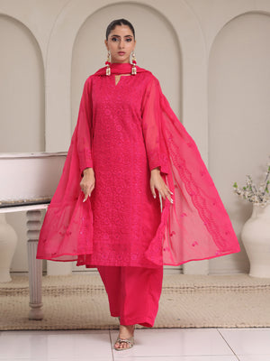 3Pc Embroidered Pret Suit Dyed Chiffon Aatishi - OWE3P-2405019