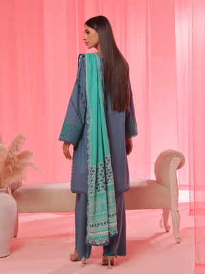 3Pc Embroidered Pret Suit Dyed Cambric Blue - OWE3P-2503002