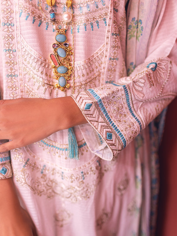 2Pc Embroidered Pret Shirt Dupatta Jacquard White - OWE2P-2211050