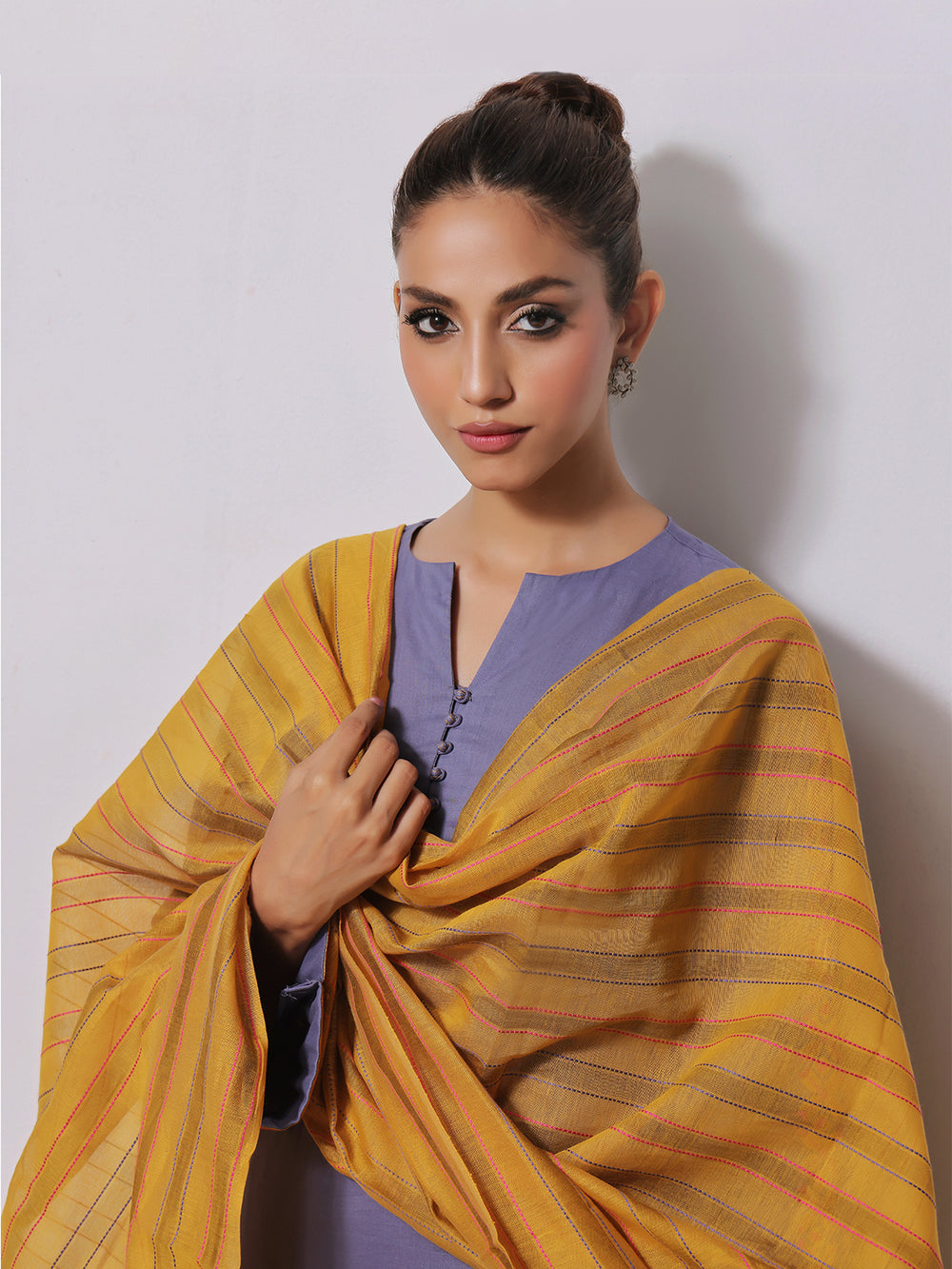 2Pc Embroidered Pret Shirt Dupatta Lawn Blue - OWE2PG-2310019