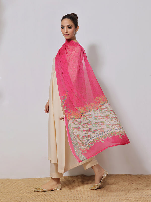 1Pc Embroidered Pret Kurti Lawn Off White - OWEKTG-2310022