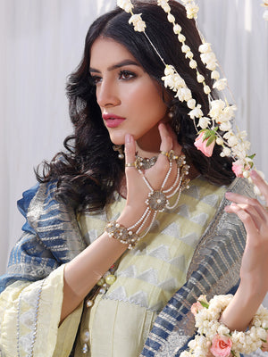 3Pc Formal Suit Pret Raw Silk Yellow - OW3P-2207024