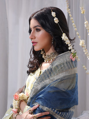 3Pc Formal Suit Pret Raw Silk Yellow - OW3P-2207024