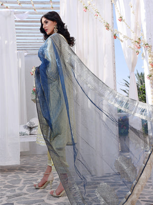 3Pc Formal Suit Pret Raw Silk Yellow - OW3P-2207024