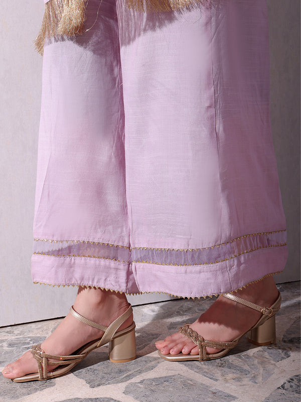 3Pc Formal Suit Pret Raw Silk Purple - OW3P-2207028