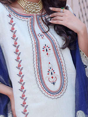 2Pc Embroidered Pret Shirt Dupatta Masoori Fawn - OWE2P-2209003