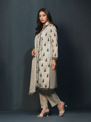 2Pc Embroidered Pret Shirt Dupatta Masoori Green - OWE2P-2211012