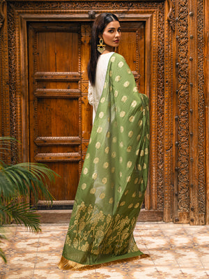 3Pc Embroidered Suit Pret Jacquard Cream - OWE3P-2303007