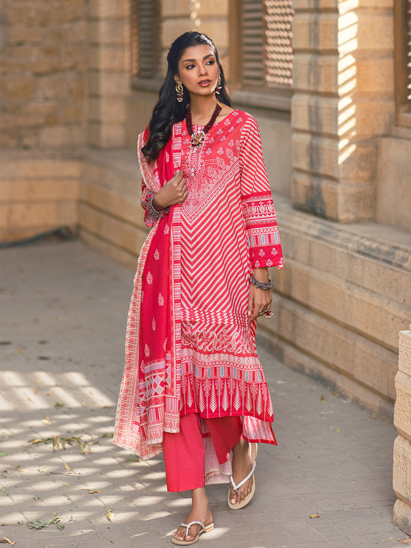 2Pc Printed Pret Shirt Dupatta Lawn Pink - OW2P-2302010