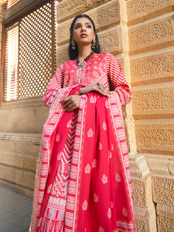 2Pc Printed Pret Shirt Dupatta Lawn Pink - OW2P-2302010