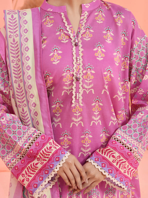3Pc Printed Suit Pret Lawn Lavender - OW3P-2401019