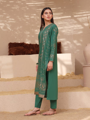 1Pc Printed Pret Kurti Lawn Green - OWKT-2308011