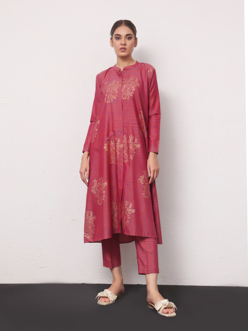 1Pc Printed Pret Kurti Yarn Dyed Atishi - OWKTG-2306013-1