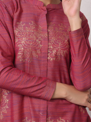 1Pc Printed Pret Kurti Yarn Dyed Atishi - OWKTG-2306013-1