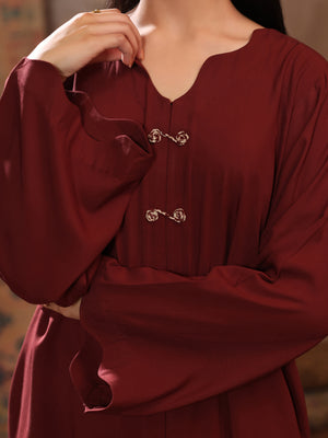 2Pc Dyed Pret Shirt Trouser Linen Maroon