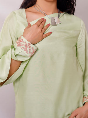 1Pc Solid Fusion Top Viscose Green - OWETP-2106033-1